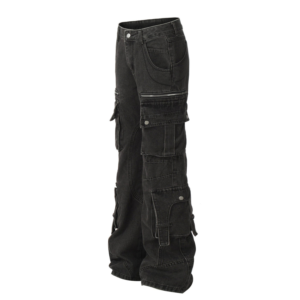 New Multi-Pocket Work Jeans Couple Pants