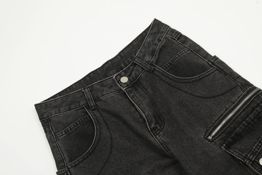 New Multi-Pocket Work Jeans Couple Pants