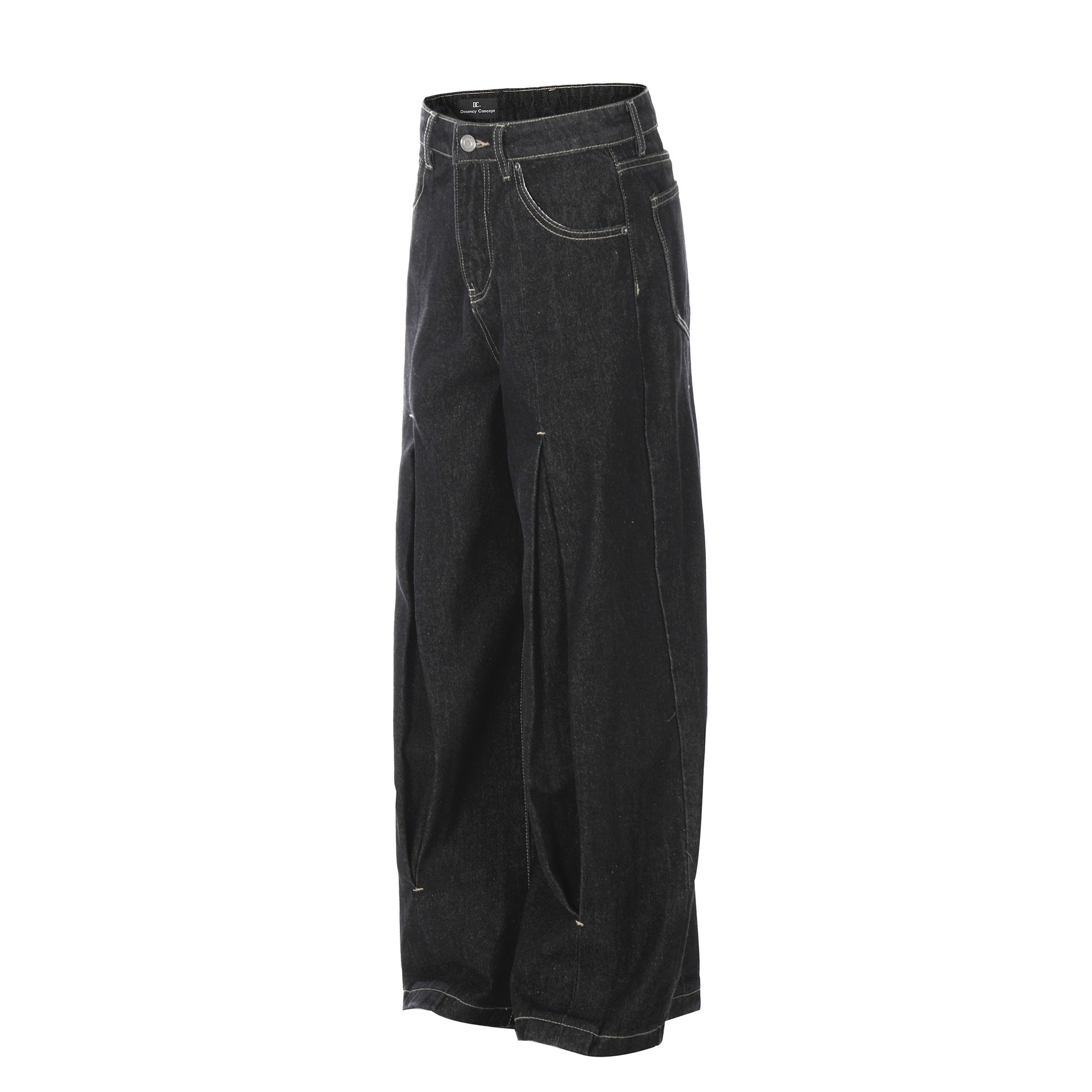 New vintage pleated washed jeans