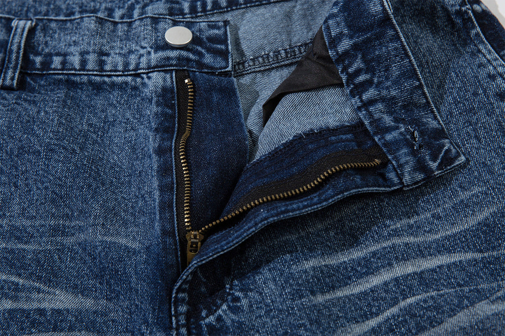 New high street trend thorn print washed jeans