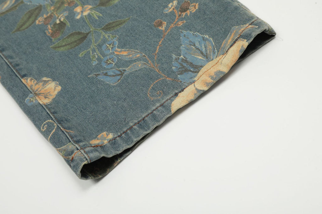 New Vintage Floral Print Flared Pants